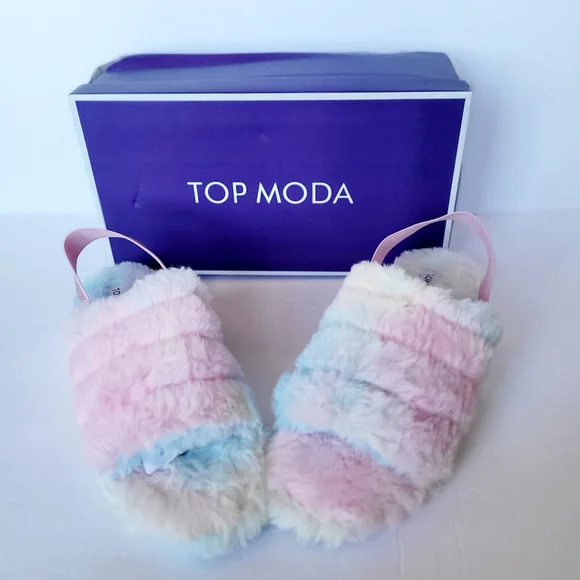 NEW Rainbow pastel slippers/sandals - Picture 4 of 10